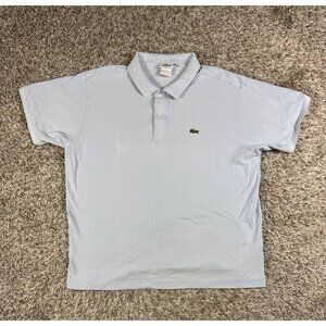 Lacoste Polo Shirt Mens Size 8 XXL Light Blue 100% Cotton Crocodile Logo FA8713